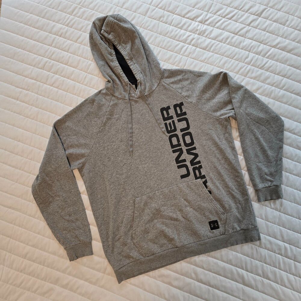 Under Armour Men’s XL Hoodie Sweatshirt Gray Heather “Under Armour” Graphic